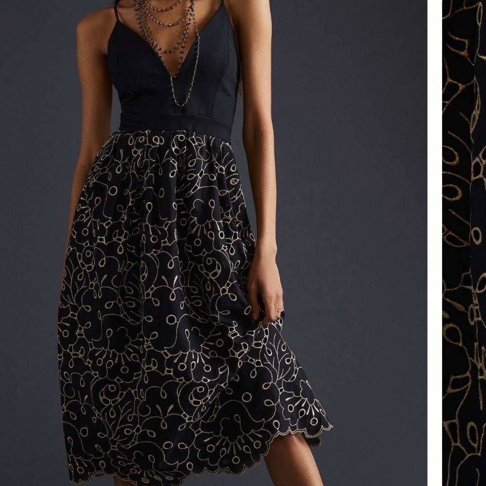 Anthropologie Maeve eyelet midi dress